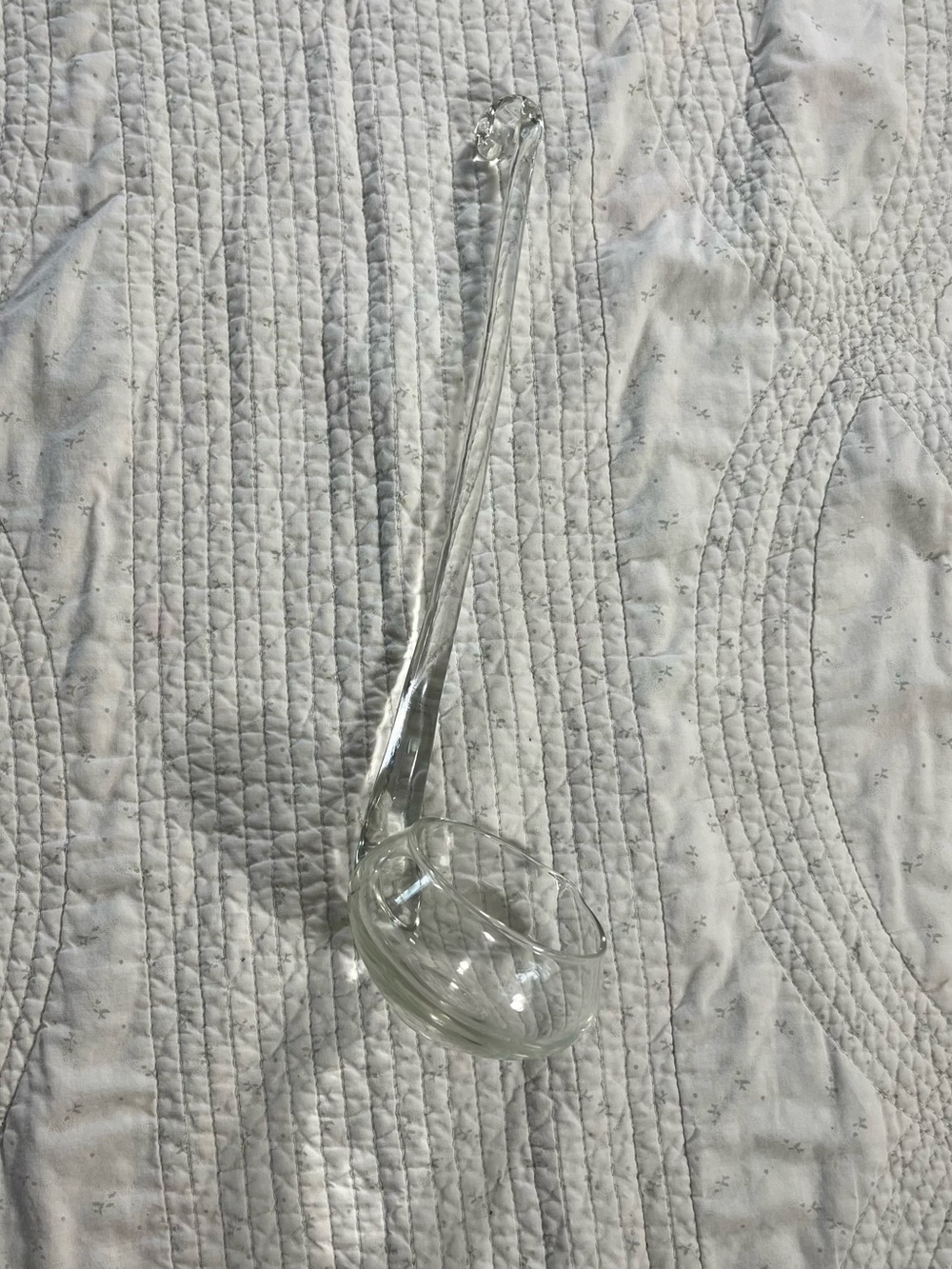 Clear Glass Serving Ladle 14” Long Handle Punch Bowl Scoop Blemish